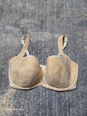 ROSME Women's Bra Lace Full-Coverage Underwire in Nude Size 40H.Slightly cushion